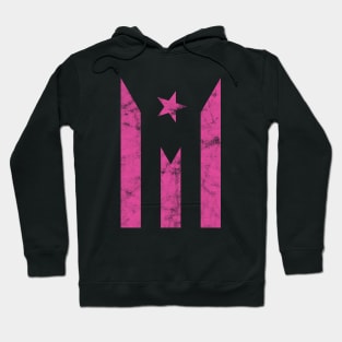 Puerto Rico Black Flag Pink Boricua Strong Puerto Rican Girl Hoodie